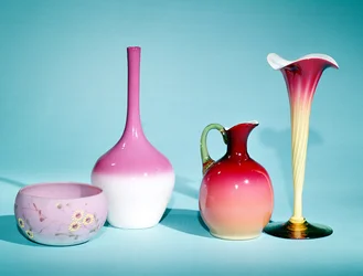 Bowl, Vases and Jug, late 19th century with original paper-label, Mount